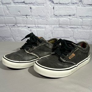Vans Youth Black Distressed Denim/ Marshmellow Colorful Interior size 2